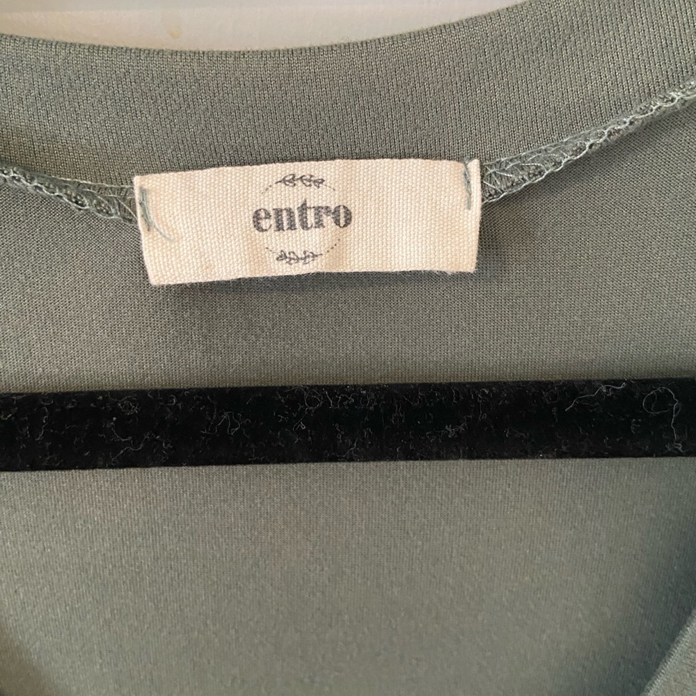 Entro size L olive green sleeveless racerback maxi T shirt dress LIKE NEW - Picture 6 of 7